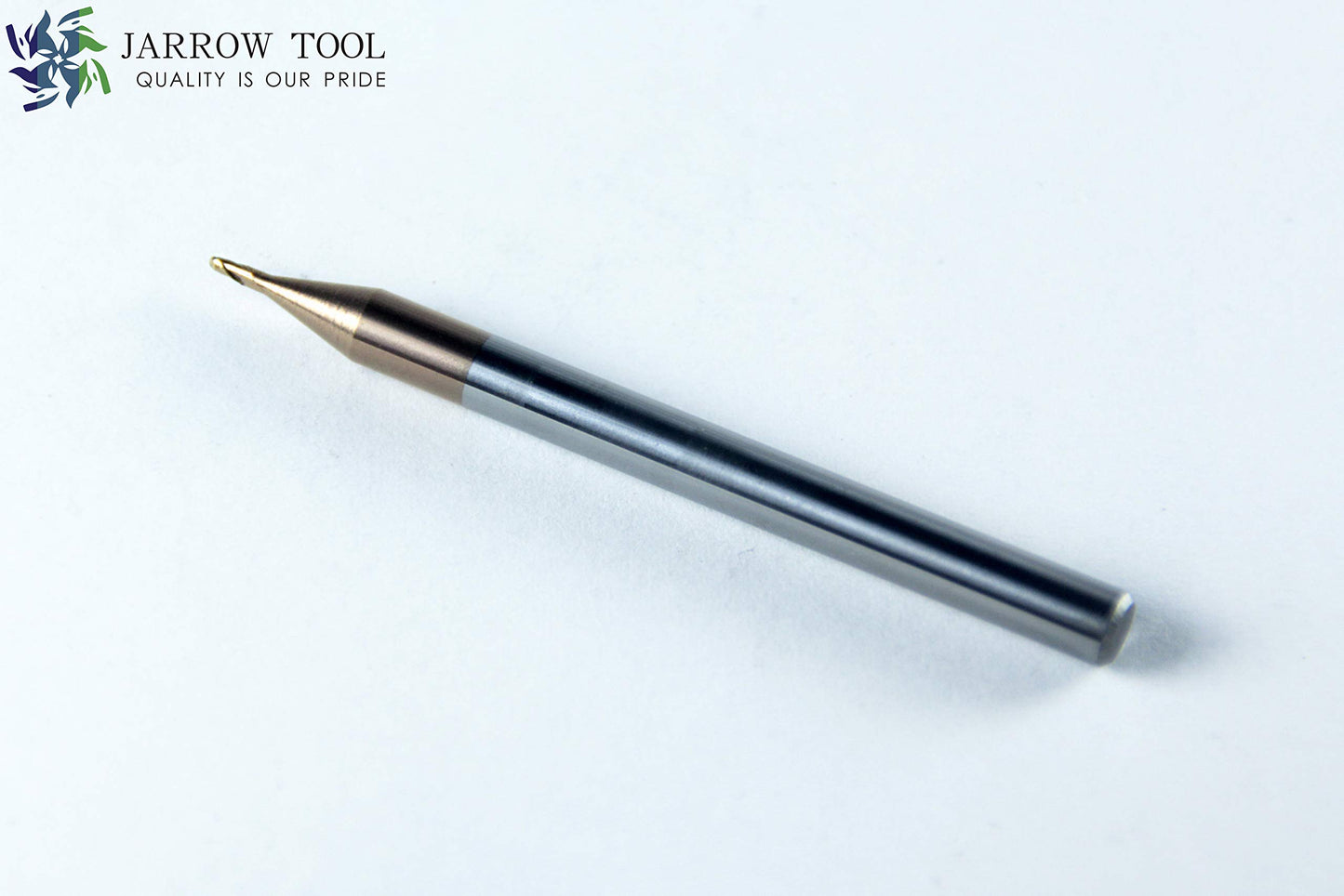 Jarrow Tool Carbide Ball Nose End Mill for CNC Machine Milling Tools, for Alloy Steels/Hardened Metals - 2 Flute - 55HRC TiAlN Coated (5Pcs, 1/32)