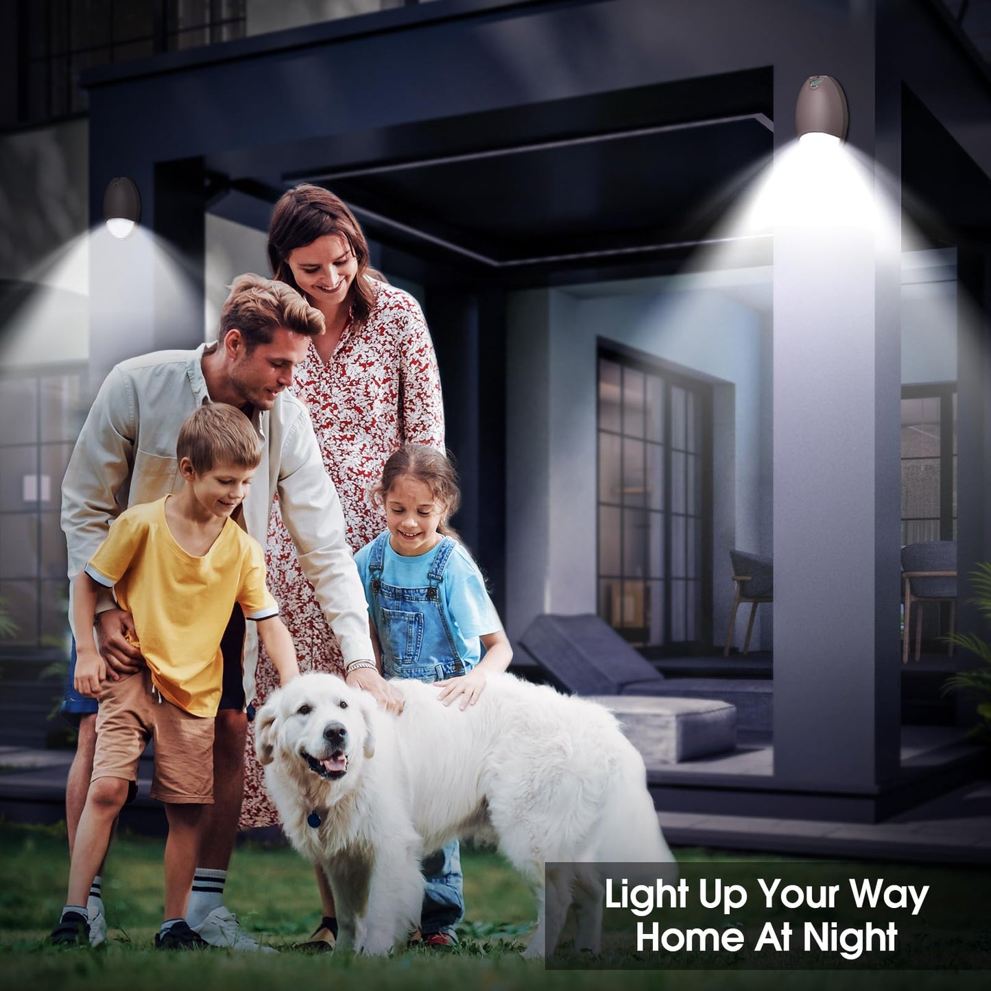 LED Emergency Wall Pack Light with Battery Backup, Photocell Sensor, Waterproof Self-Test, Commercial Exterior Aluminum, 120–277V UL 924 Wet Location (1 Pack)