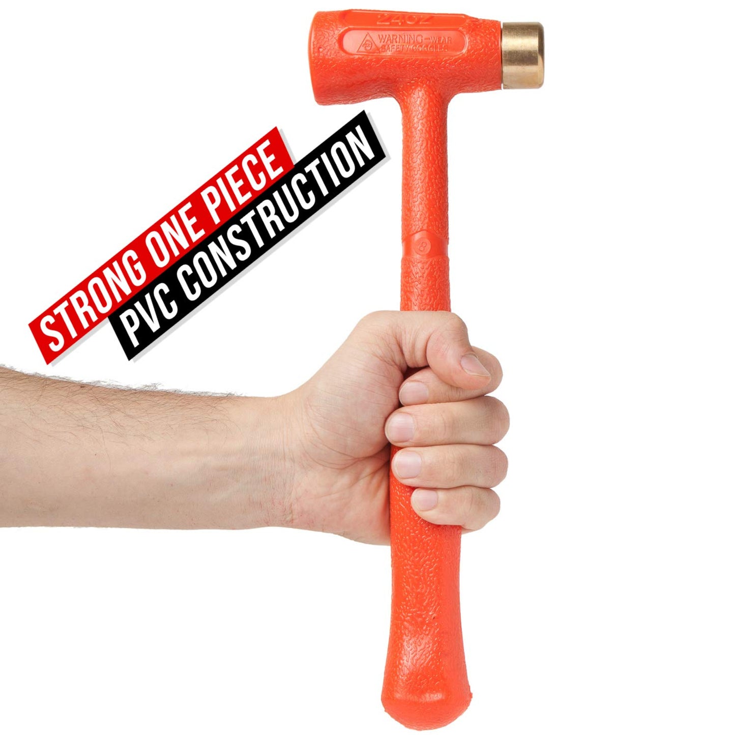 Tuffman Tools 1.5lb Dead Blow Hammer, Dual Brass Head, Spark & Rebound Resistant, Unibody Molded, Precision Gunsmith & Machinist Tool