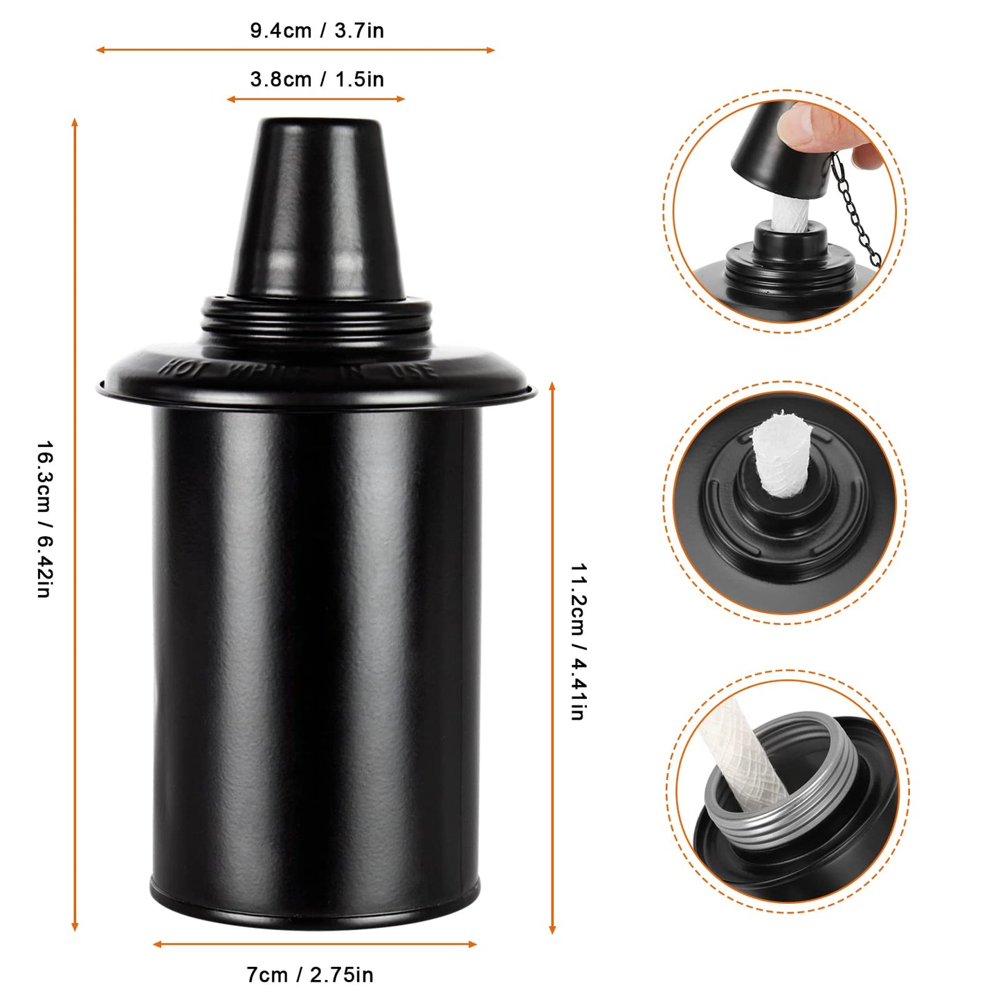 TaoTazon 12oz Torch Replacement Canisters – Refillable Bamboo Lantern Torches for Yard, Patio, Garden, Deck, Party & Landscape