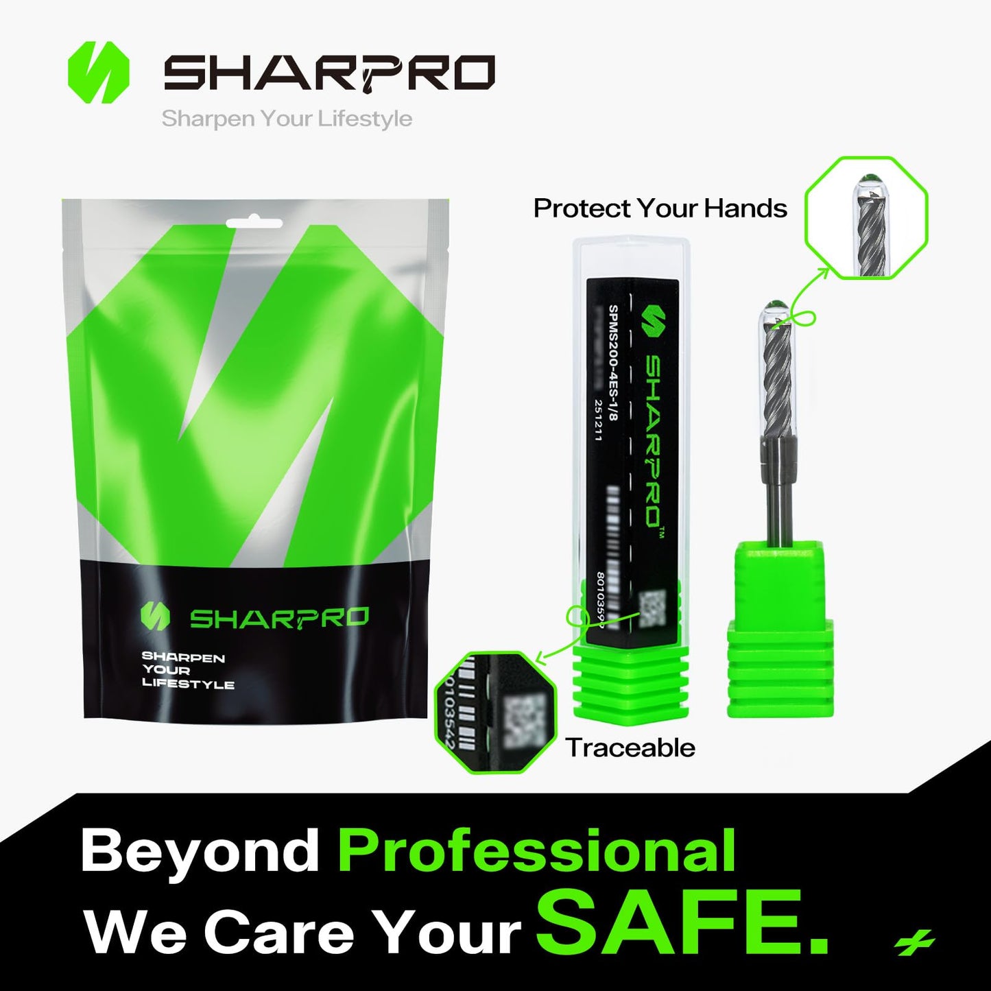 SHAPPRO 5PCS 1/8" Carbide 4-Flute Square End Mill, CNC Router Bits for Alloy Steel, Stainless Steel, Cast Iron, Heat-Resistant