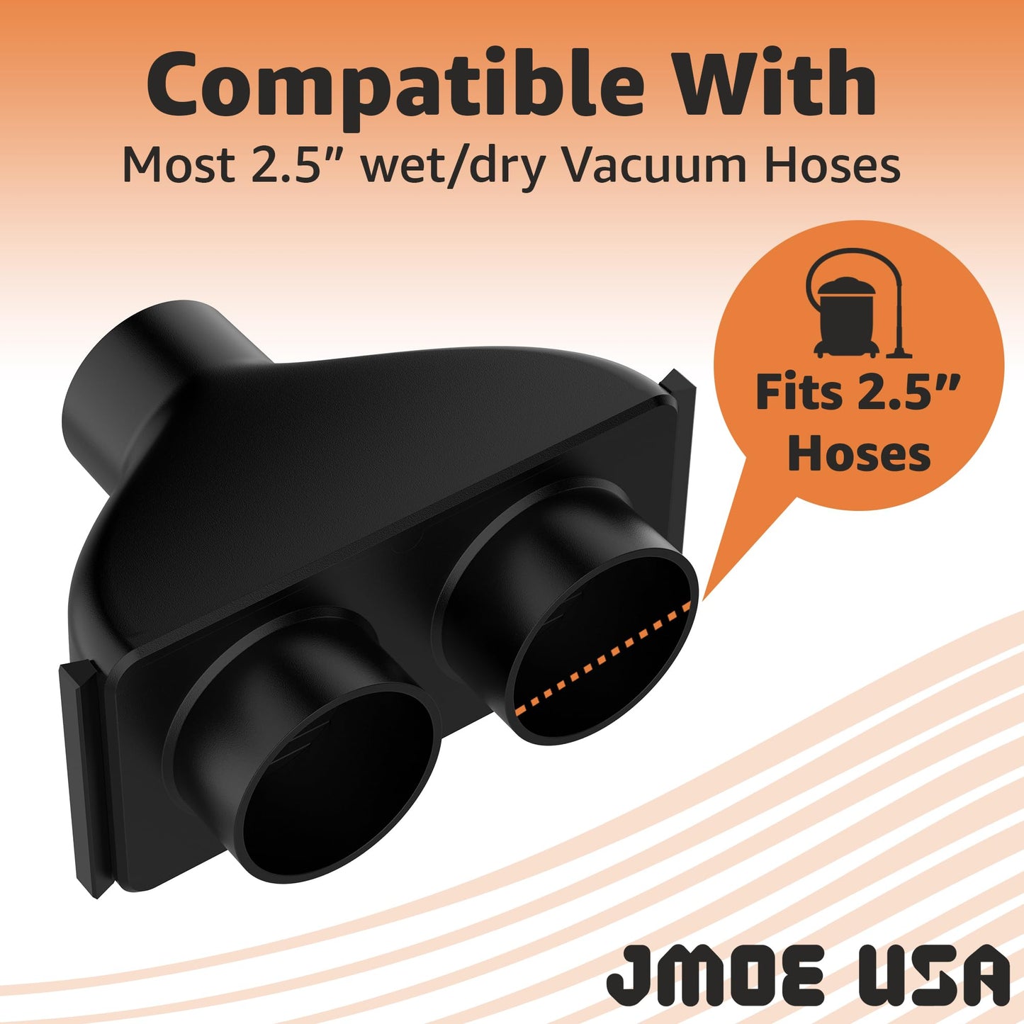 Jmoe USA 2.5" Shop Vac Y Splitter with Individual Blast Gates, Dust Collection Hose Adapter for Ridgid, Craftsman & Most Wet/Dry Vacs