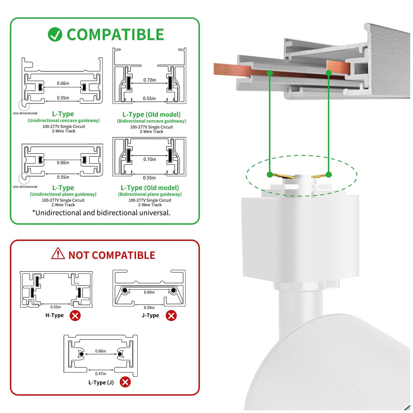 Be Studied 10W LED Track Lighting Heads – L-Type Adjustable Ceiling Spotlights 3000K/4000K/5700K CRI90+ 6-Pack White