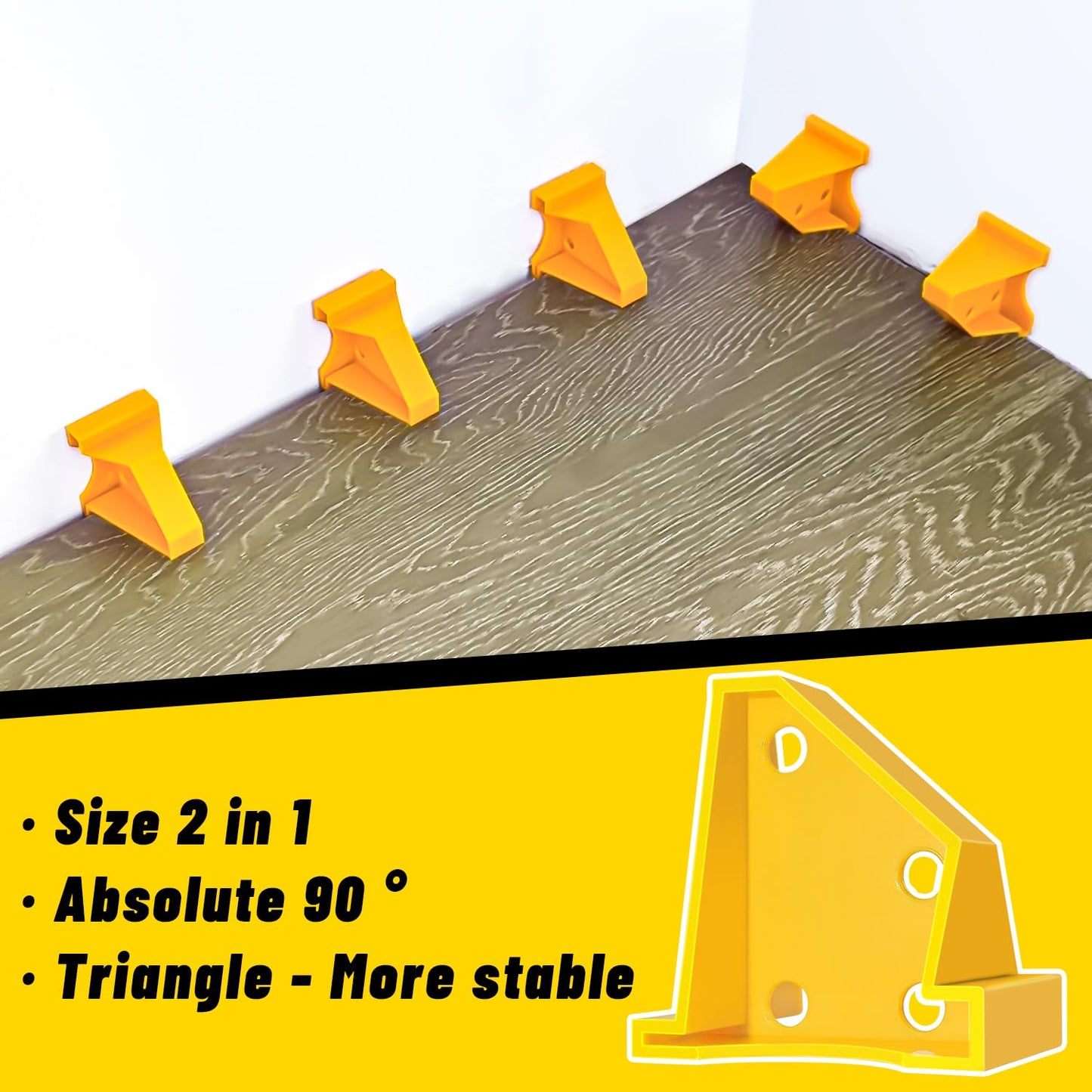 NAACOO Laminate & Vinyl Flooring Installation Kit – Tapping Block, 10” Contour Gauge, Pull Bar, 2-in-1 Spacers, Double-Faced Mallet