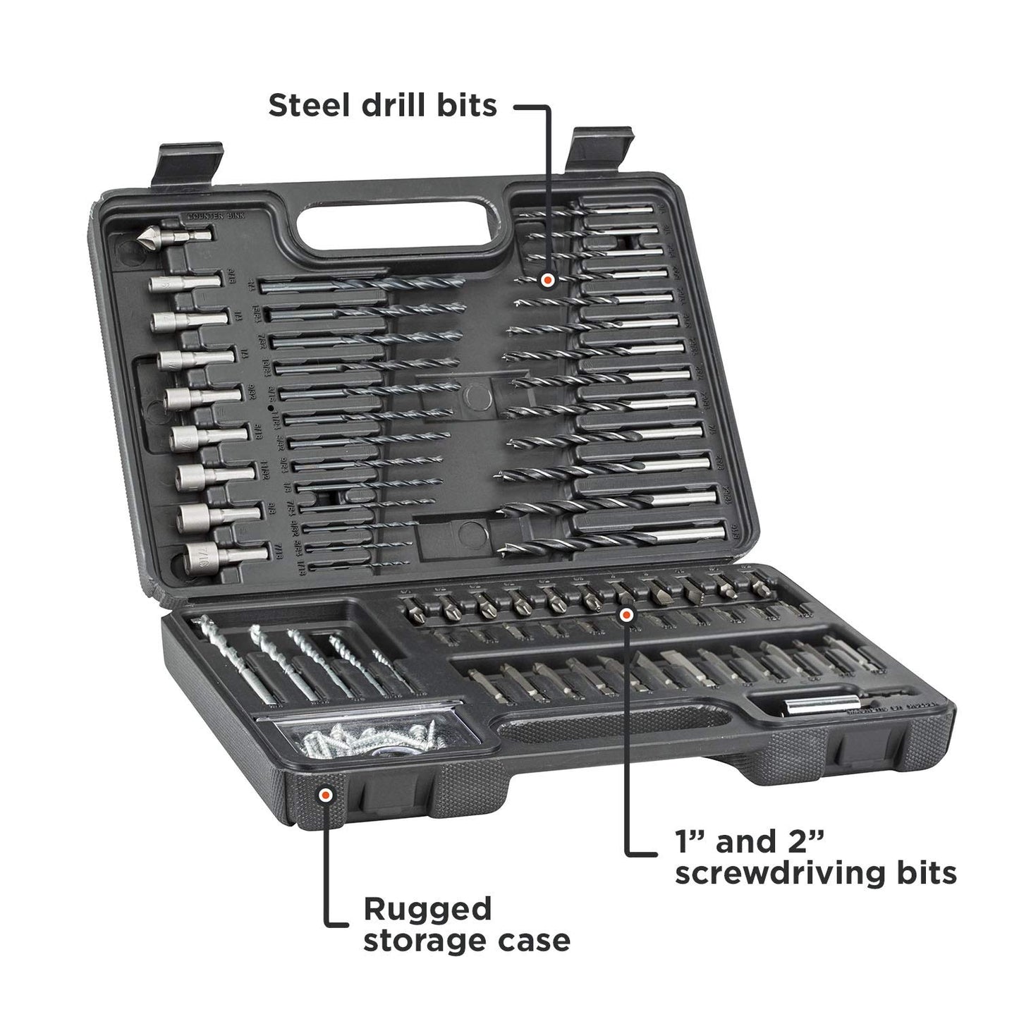 BLACK+DECKER Drill Bit Set/Screwdriver Bit Set Combo, 109-Piece (BDA91109)