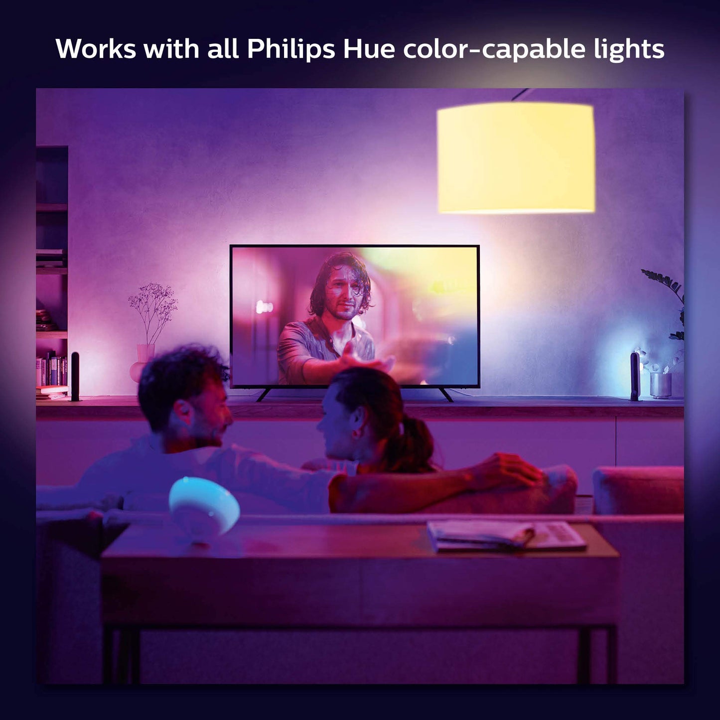 Philips Hue Play Gradient 65" TV Light Strip – Multicolor LED Backlight, Sync with Music & Games, App & Voice Control, Bridge Required
