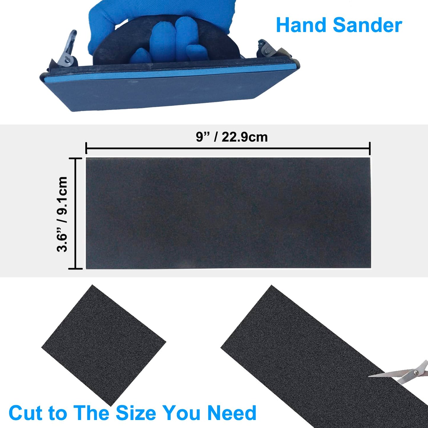 20PCS Sandpaper Variety Pack, Assorted Grits 120-3000, 9 x 3.6 Inch for Wood & Metal Sanding, Wet & Dry Sheets