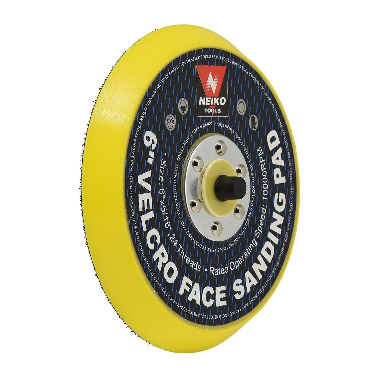 NEIKO 6" Sanding Discs Hook & Loop, 5/16" Arbor, 24 Thread Mount, 10,000 RPM, Pads for Orbital & DA Sanders