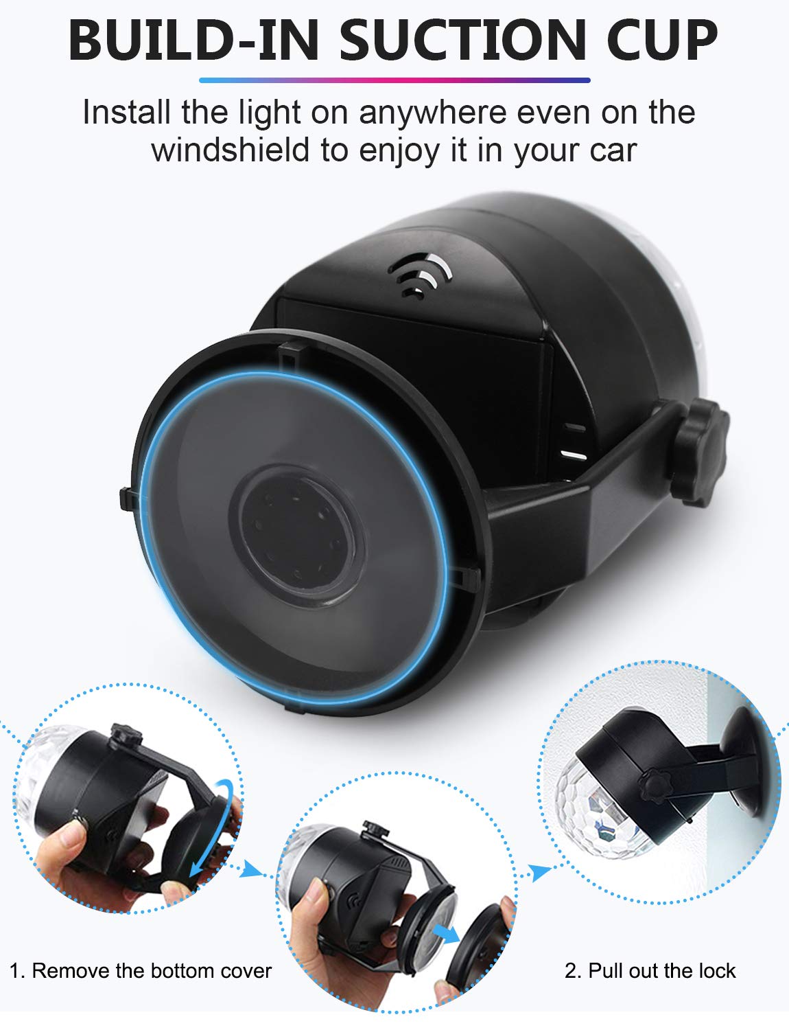 Luditek 4-Pack Disco Ball Lights, Sound-Activated DJ Strobe w/Remote, USB & Battery Powered, Portable Party Decor for Home, Dance, Christmas