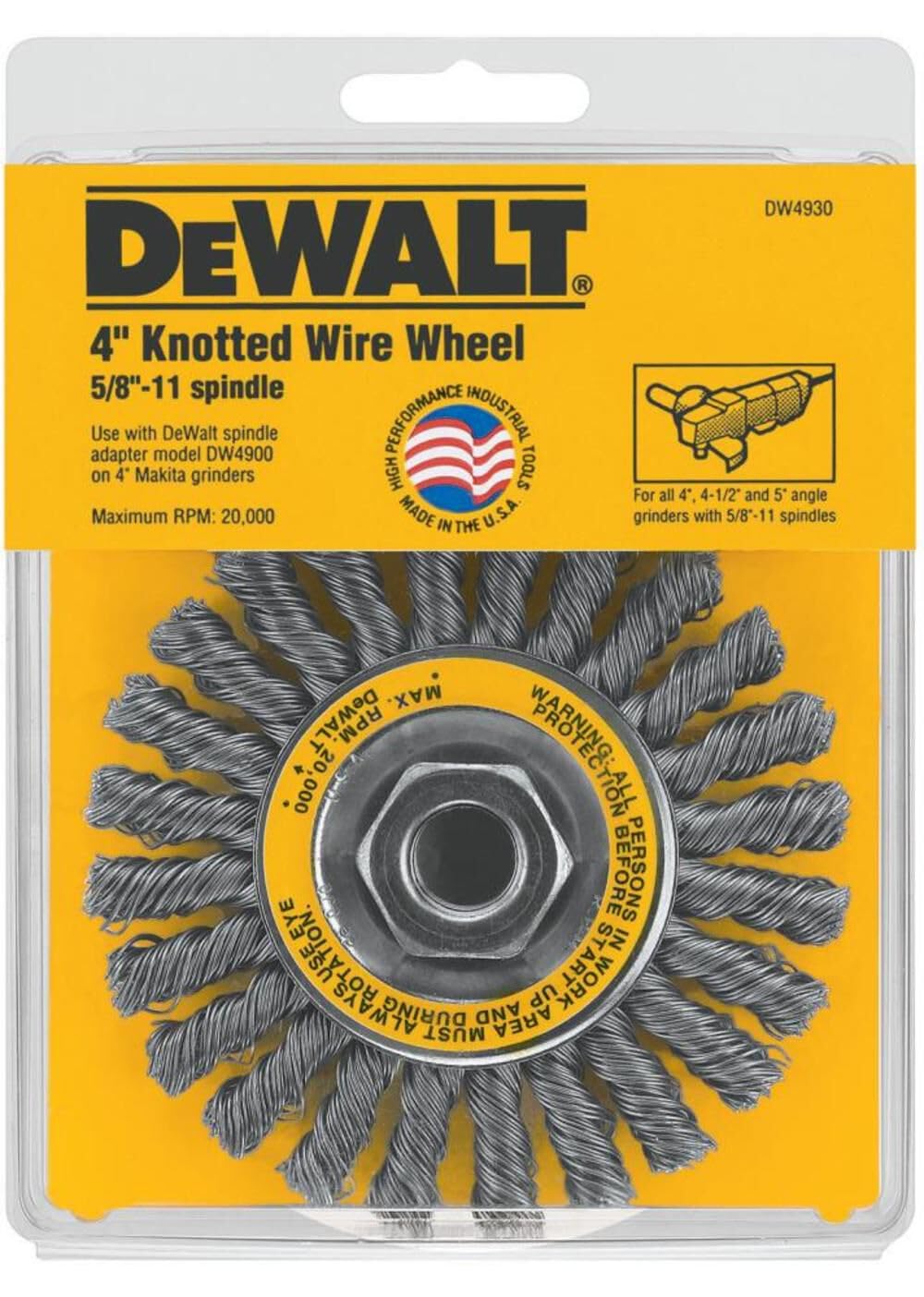 DEWALT Wire Wheel, Cable Twist, 4-Inch (DW4930)