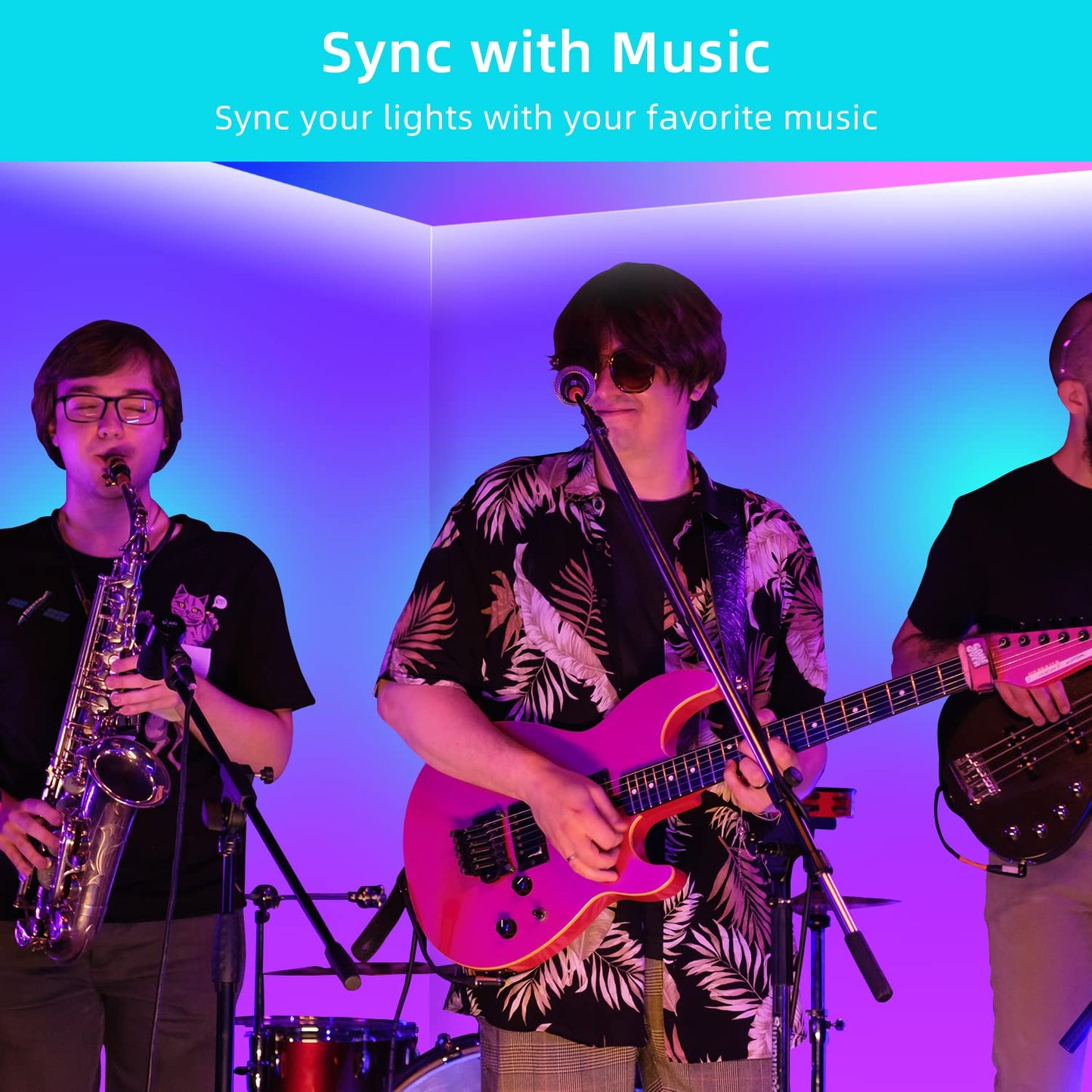 Lcutml 100FT Smart LED Strip Lights (2x50ft) RGB Music Sync with 40-Key Remote, Multi-Color LED Lights for Bedroom & Christmas Decor