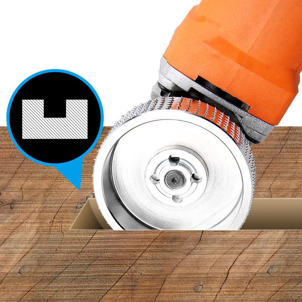 Szliyands Wood Carving Disc, Tungsten Carbide Grinder Shaping & Sanding Wheel, Bore Attachment for Angle Grinder, Silver