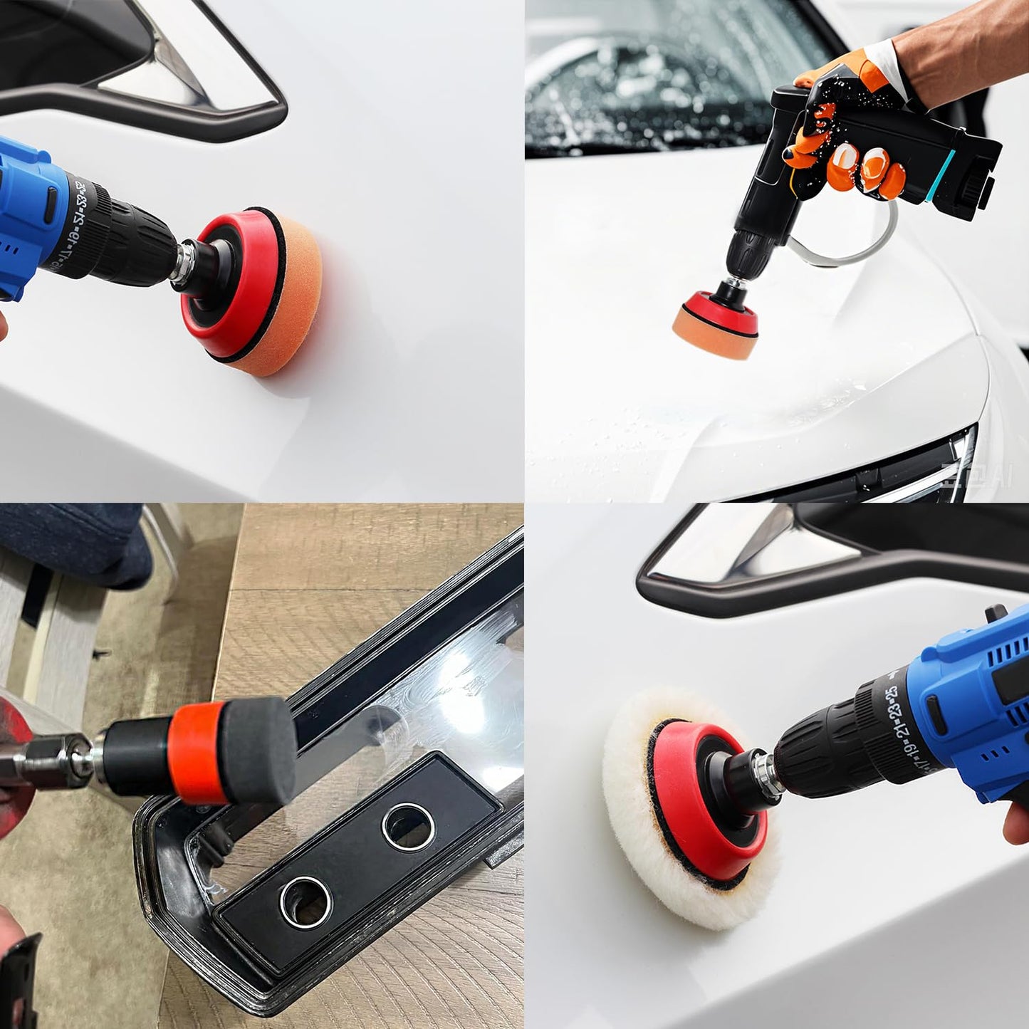 Car Foam Polishing Buffing Kit, Polishing Buffing Pads, Wool Pads,Polishing & Buffing Wheels, for Headlights & Body Foam Wax & Buffer Kits (27)