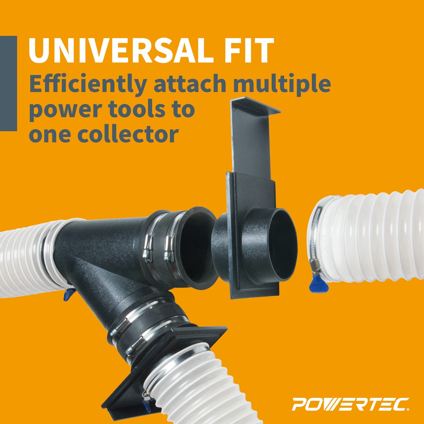 POWERTEC 70108-P6 4 Inch Blast Gate for Dust Collector, Dust Collection Fittings -6PK