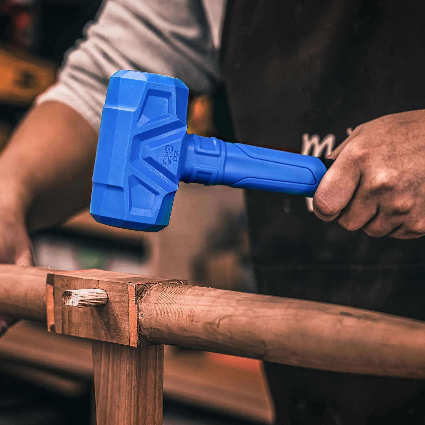 REAL STEEL 45 Oz Dead Blow Hammer – Rubber Mallet, Non-Marring & Spark-Resistant, Steel Shot-Filled Head for DIY, Auto, Furniture