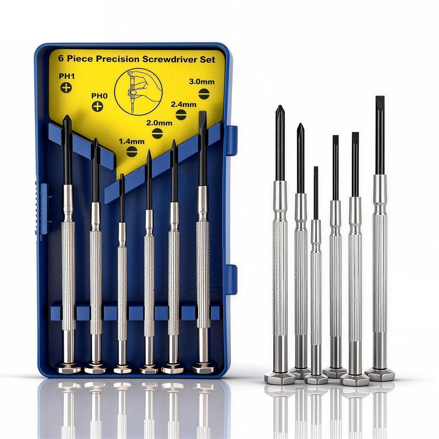 6-Piece Mini Screwdriver Set for Eyeglass, Watch & Jewelry Repair – Flathead & Phillips, Small Precision Tools