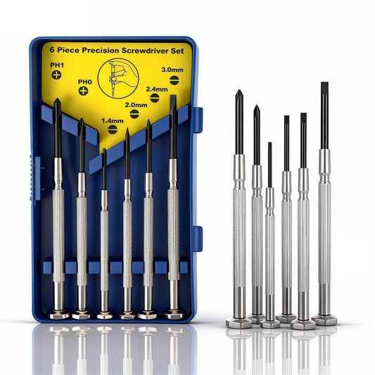 6-Piece Mini Screwdriver Set for Eyeglass, Watch & Jewelry Repair – Flathead & Phillips, Small Precision Tools