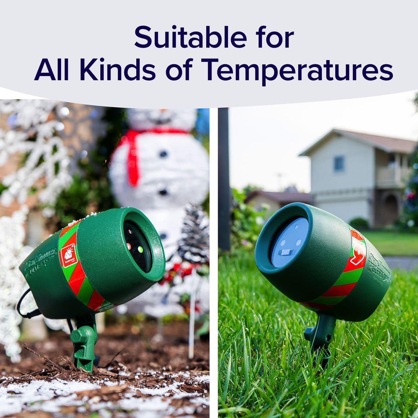 Star Shower Ultra 9 Outdoor Laser Light Show – 9 Patterns, 3 Colors, Motion or Still, Covers 3200 Sq Ft, Holiday Projector