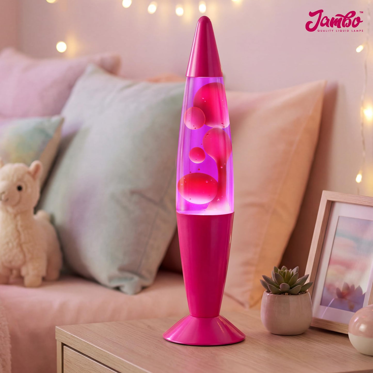 JAMBO 16" Purple & Pink Magma Motion Lamp, Relaxing Liquid Night Light for Home, Office, Bedroom, Teens & Kids Decor