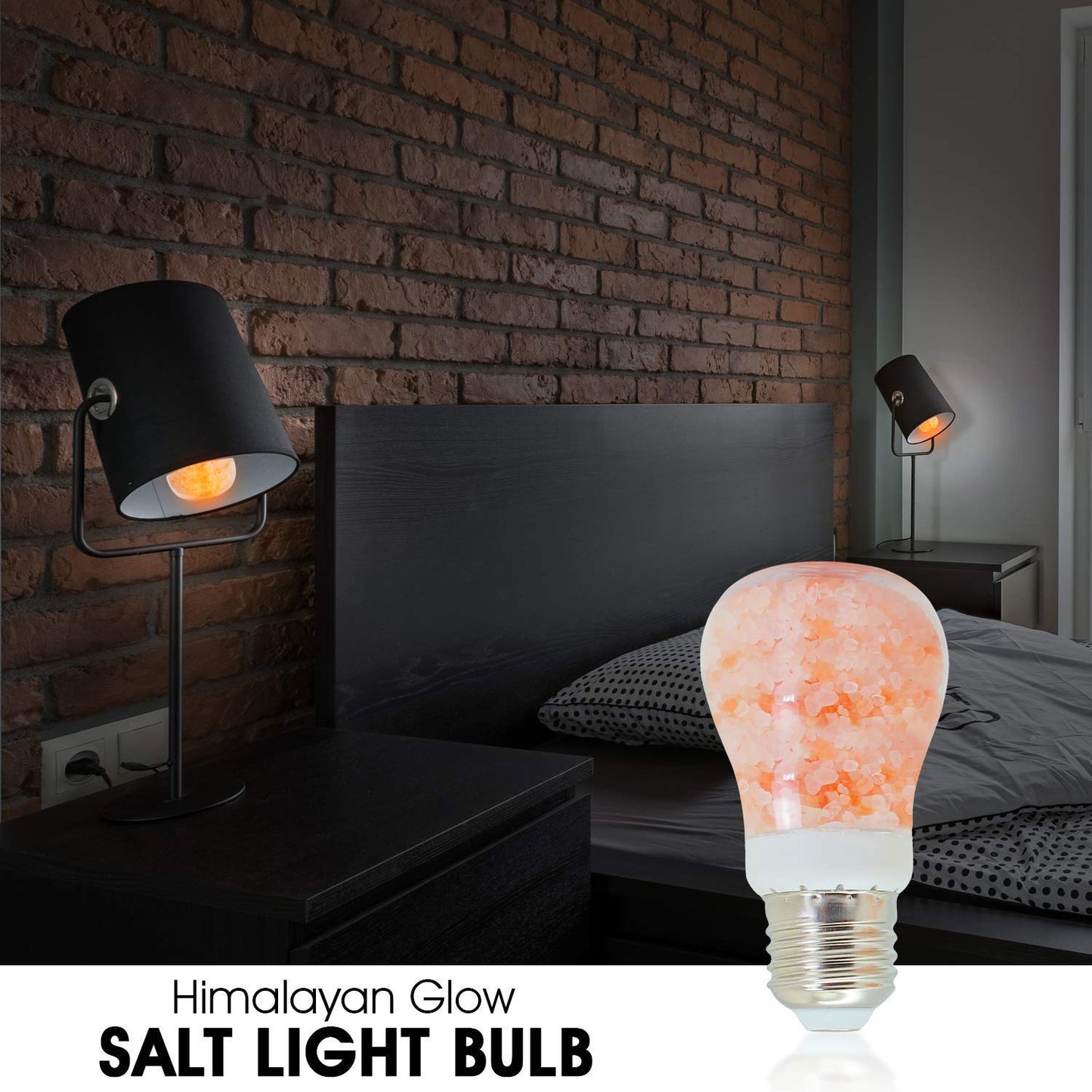 Himalayan Glow Salt Lamp LED Light Bulbs 60-Watt Equivalent, Warm Amber Glow, Dimmable E26 Edison light bulb for Decor, Homes, Offices, Kitchen, 6 Pcs