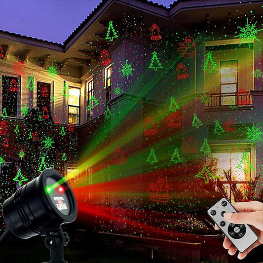 Christmas Laser Lights Outdoor Waterproof LED Star Projector, Red & Green, Wireless Remote for Home, Yard, Garden, Patio, Indoor Decor