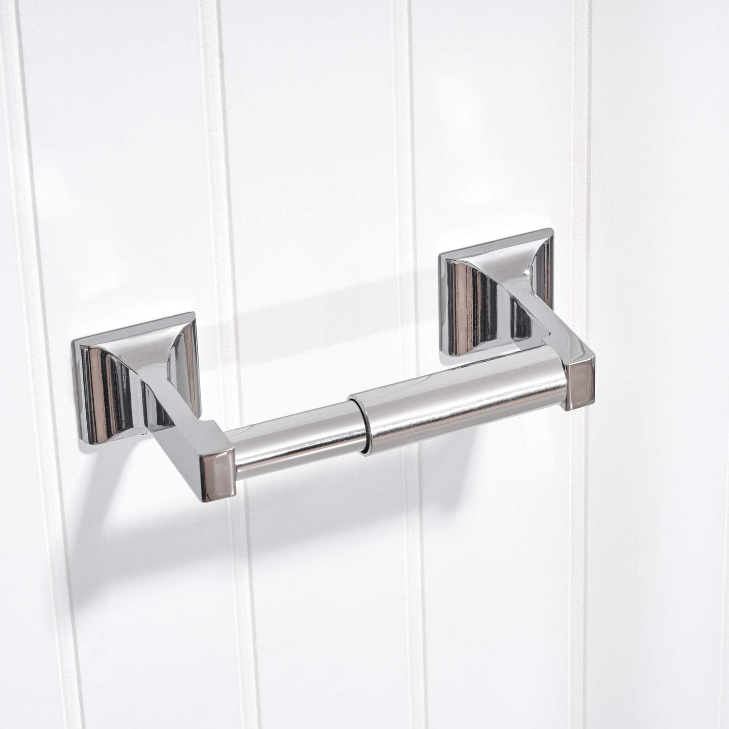 Universal Plastic Spring Loaded Toilet Paper Roll Holder Replacement, Chrome (1, Chrome)