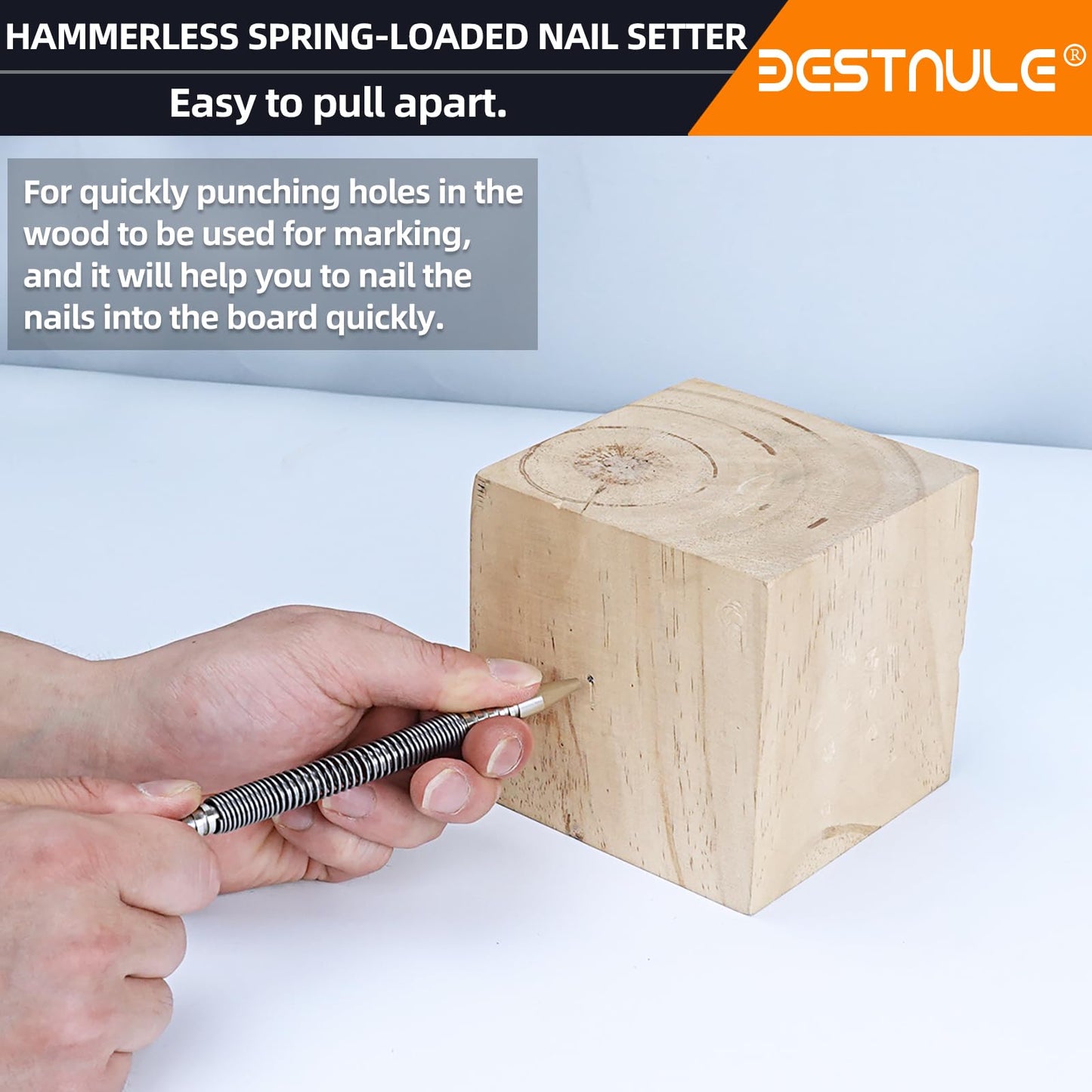 BESTNULE 4-Piece Nail Setter & Punch Set, Dual Head Nail Setter, Center Punch, Hammerless Cold Chisel & Hinge Pin Remover