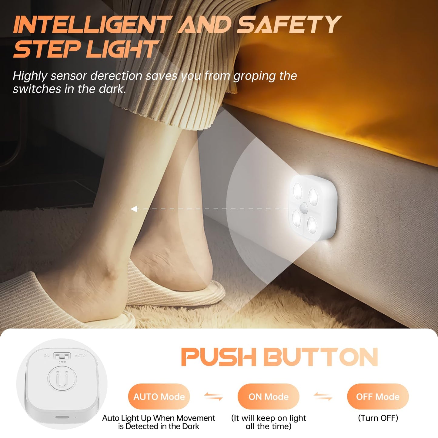 Wireless Rechargeable RGB Puck Lights with Charging Station, Motion Sensor LED Under Cabinet & Stair Lights, Remote Control (3 Pack)