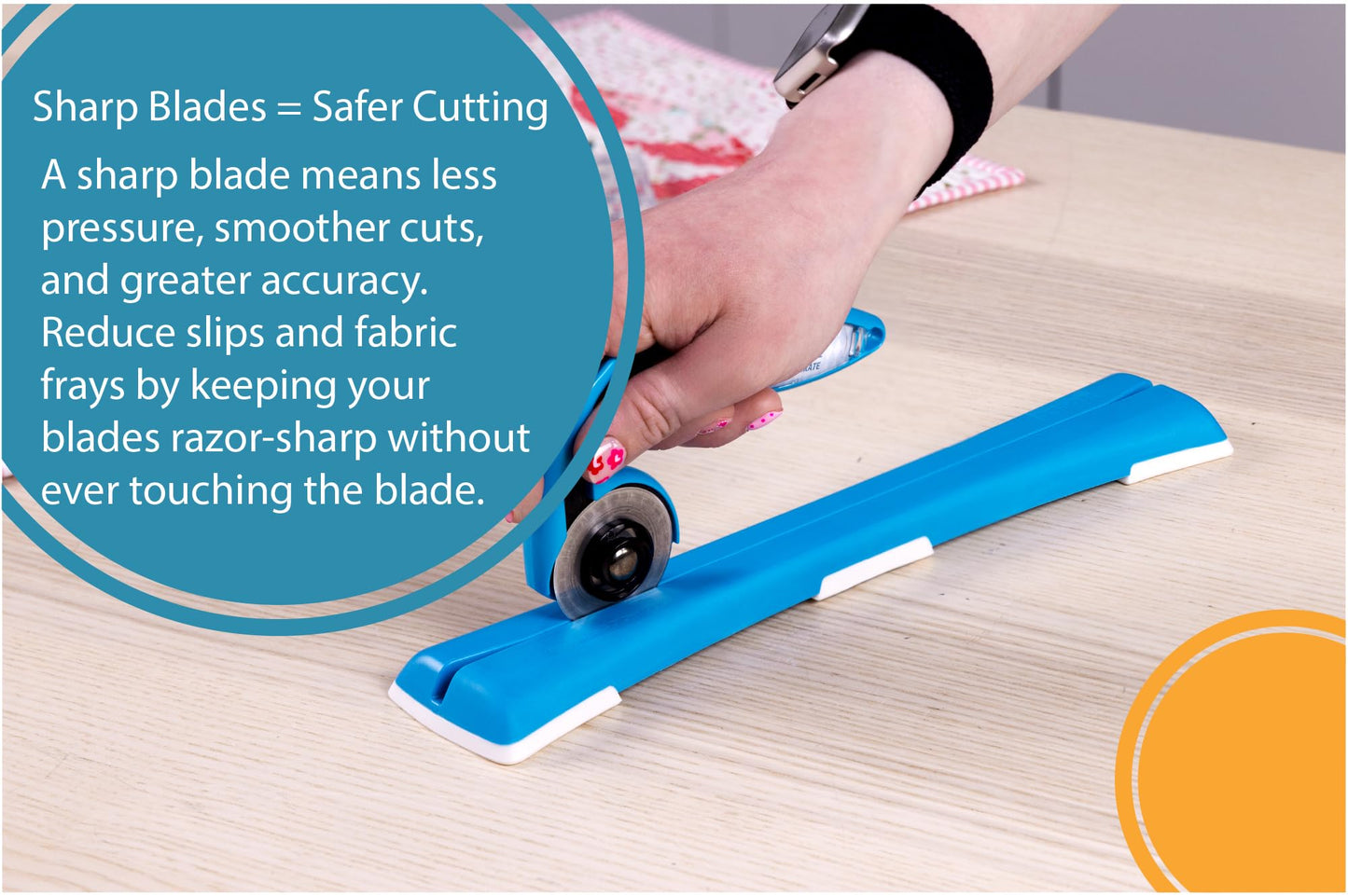 TrueCut TrueSharp Manual Rotary Blade Sharpener for 28mm, 45mm & 60mm Blades – Quilting, Sewing, Crafting Tool