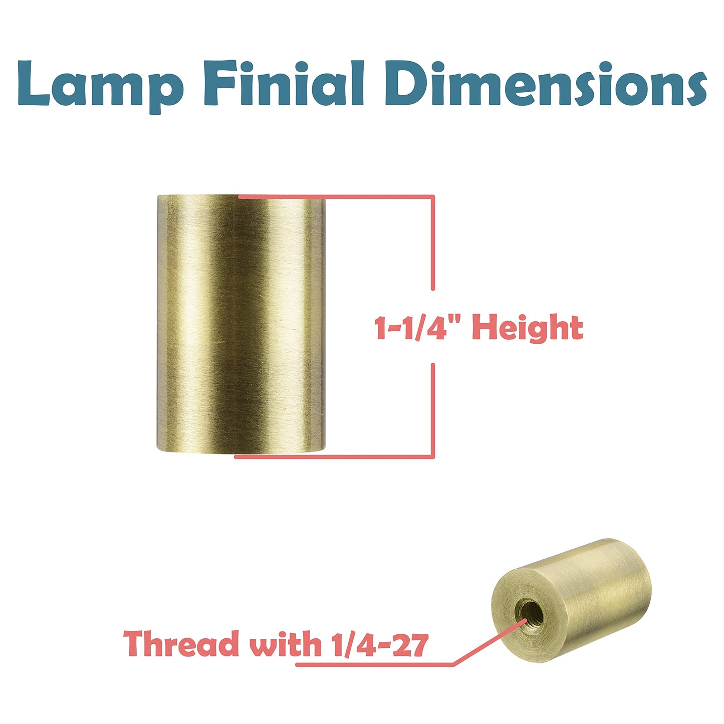 Aspen Creative 24019-42, Cylinder for Lamp Shade, Steel in Antique Brass Finish, 1-1/4" Height 2 Pack