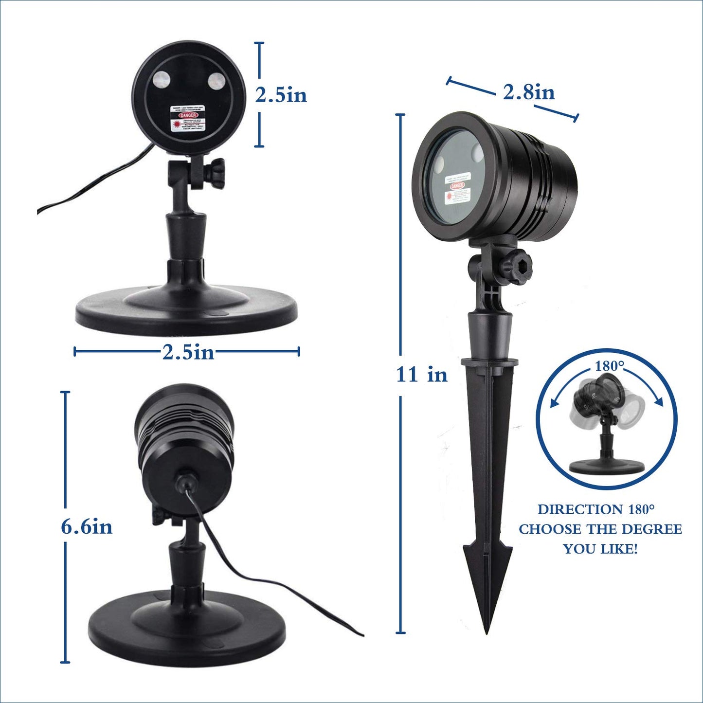 Christmas Laser Lights Projector, Red & Green Star Show Landscape Spotlight with Festive Patterns for Indoor Outdoor Garden Patio Wall