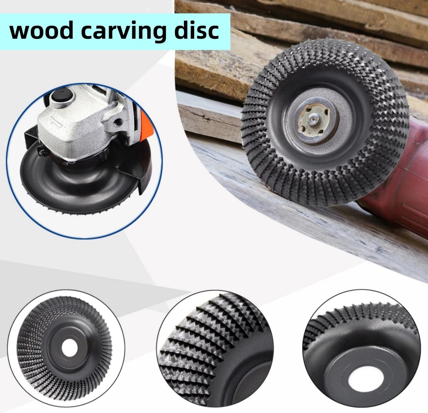 Wood Carving Disc 4 1/2 Inch for Angle Grinder Grinder Wheel Disc,Wood Shaping Grinding Wheel with 7/8” to 5/8" Arbor