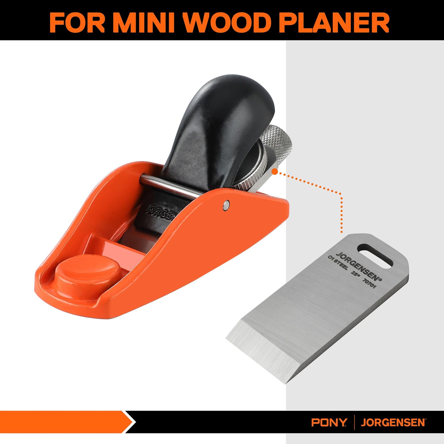 JORGENSEN Mini Block Plane Replacement Blade – 3mm O1 Steel, High Hardness, Long-Lasting Edge for Mini Wood Planer