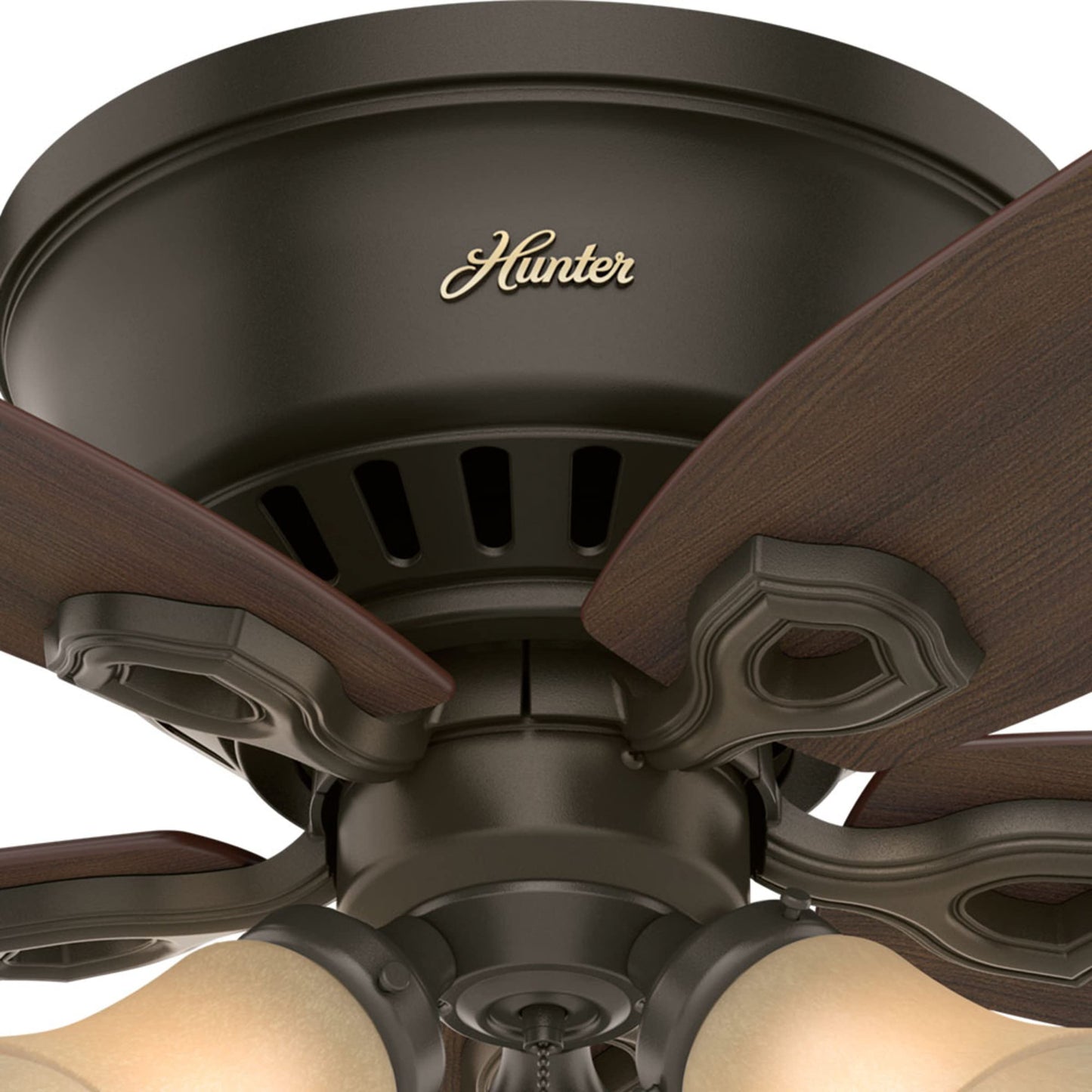 Hunter 42" Indoor Ceiling Fan with LED Light, 5-Blade Bronze, Pull Chain, Low Profile, Bedroom/Living/Kitchen, No Remote
