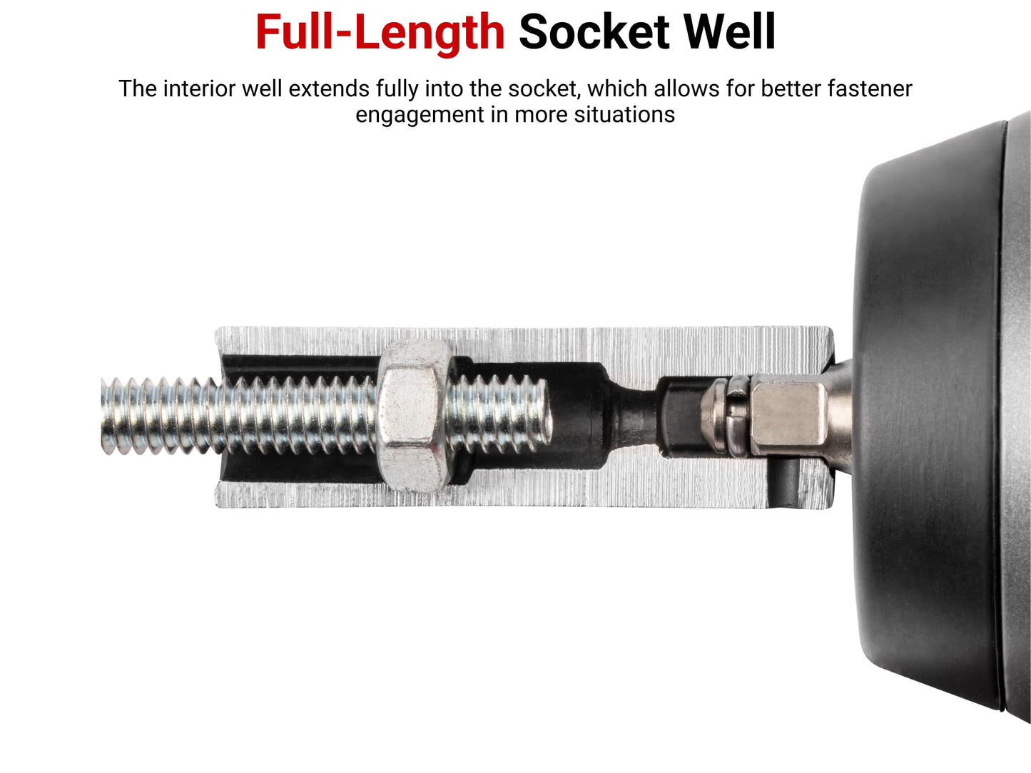 TEKTON 1/2 Inch Drive x 21 mm Deep 6-Point Impact Socket | SID23121