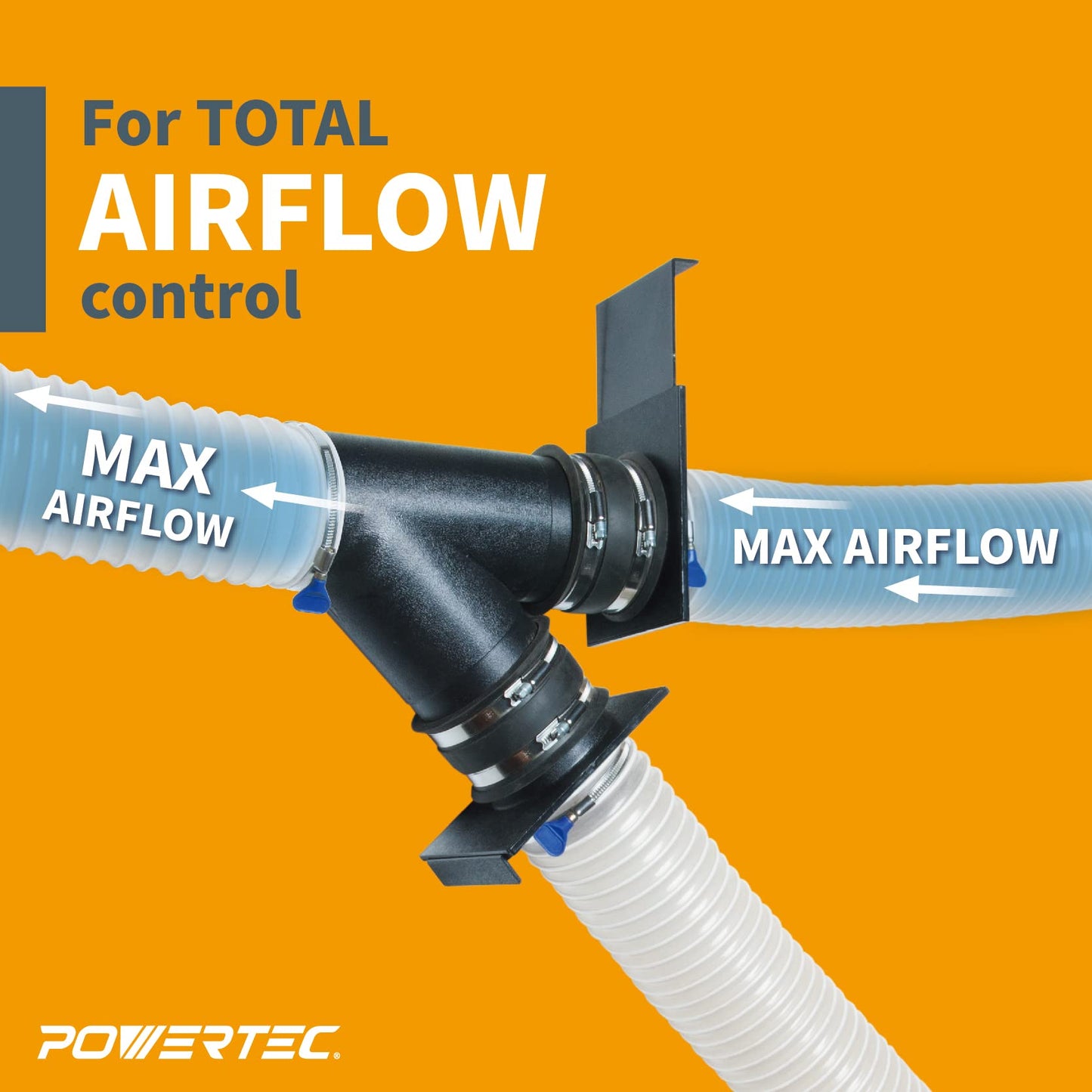 POWERTEC 70108 4 Inch Blast Gate for Dust Collector, Dust Collection Fittings