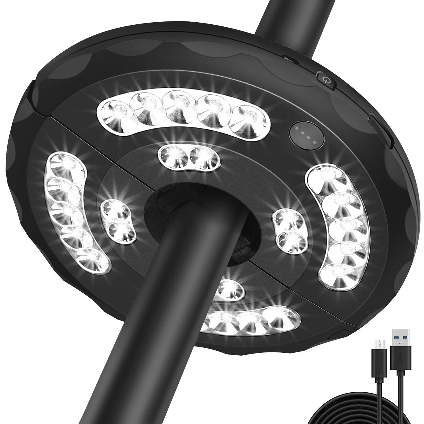 Umbrella Light for Patio, 28 LED Cordless with 3 Brightness Modes, Built-in Battery, 220LM, for Camping, Tent & Outdoor Use