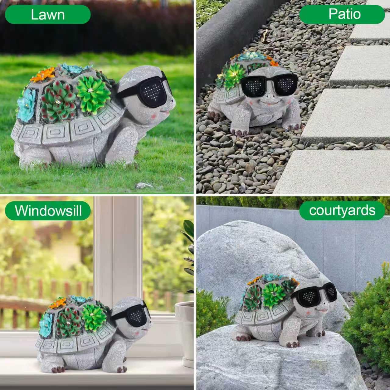 Pawatee Solar Turtle Garden Statue with Succulent & LED Lights – Unique Outdoor Patio Decor, Birthday Gift for Women, Mom, Grandma