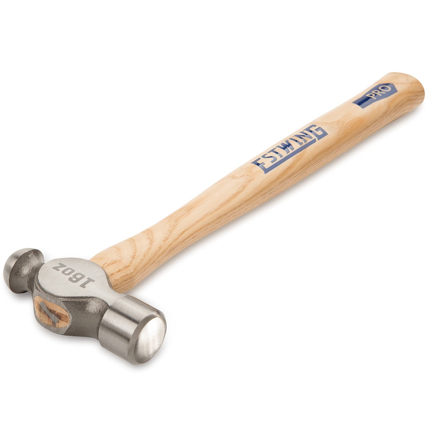ESTWING Sure Strike Ball Peen Hammer - 16 oz Metalworking Tool with Forged Steel Head & Hickory Wood Handle - MRW16BP