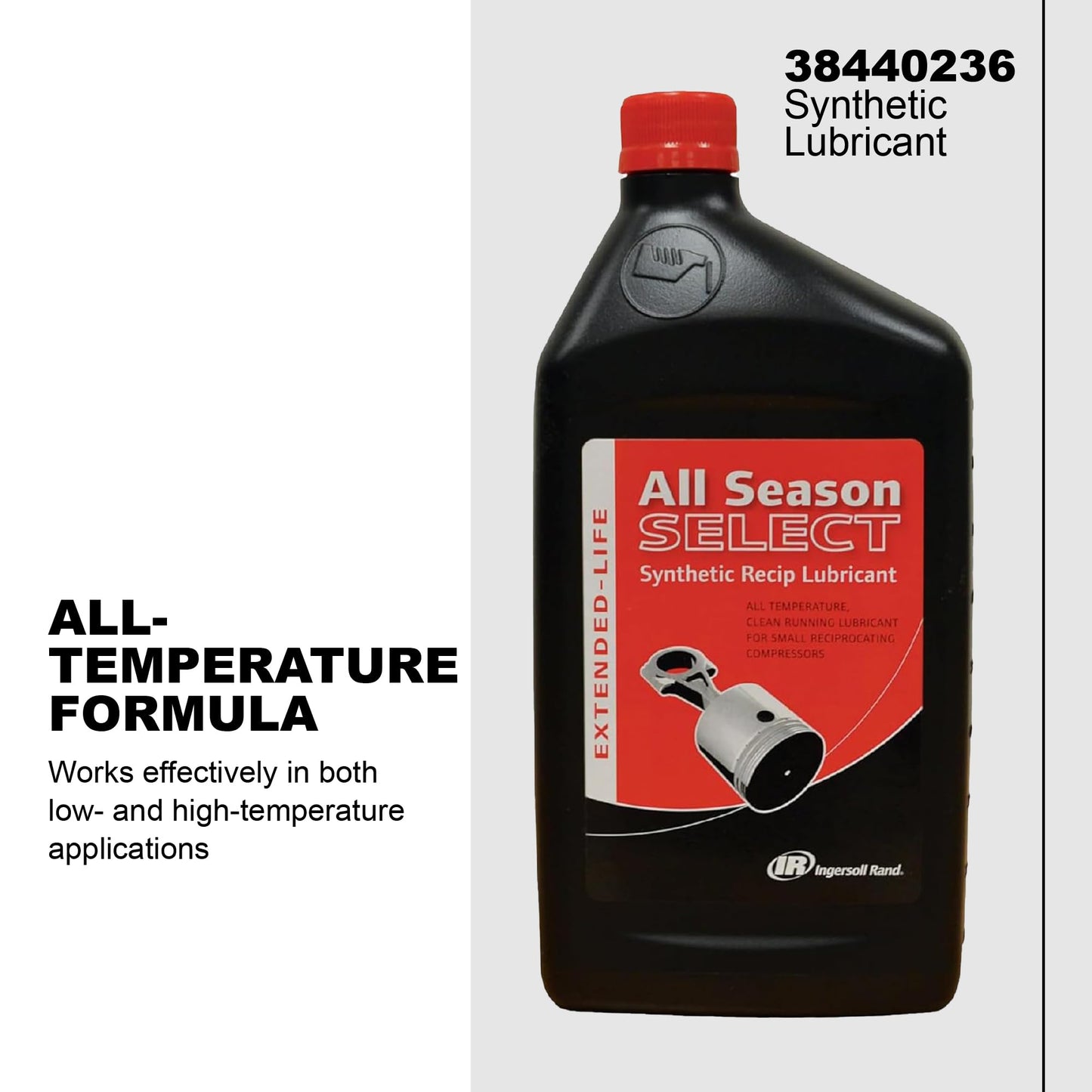 Ingersoll Rand 38436721 OEM All Season Select Synthetic Lubricant, 1L Bottle