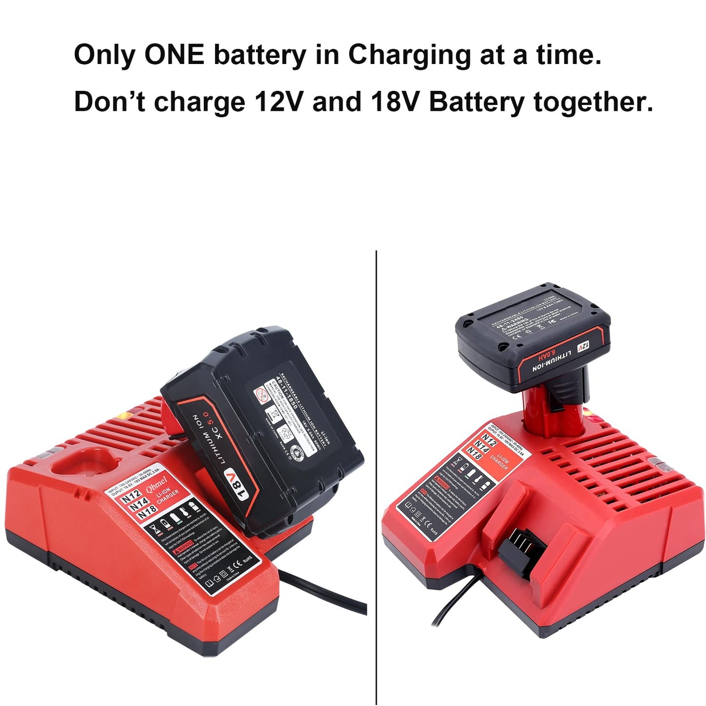 12V & 18V Multi Voltage Lithium Ion Battery Charger Replacement for 48-59-1812 12Volts&18Volts Series Battery
