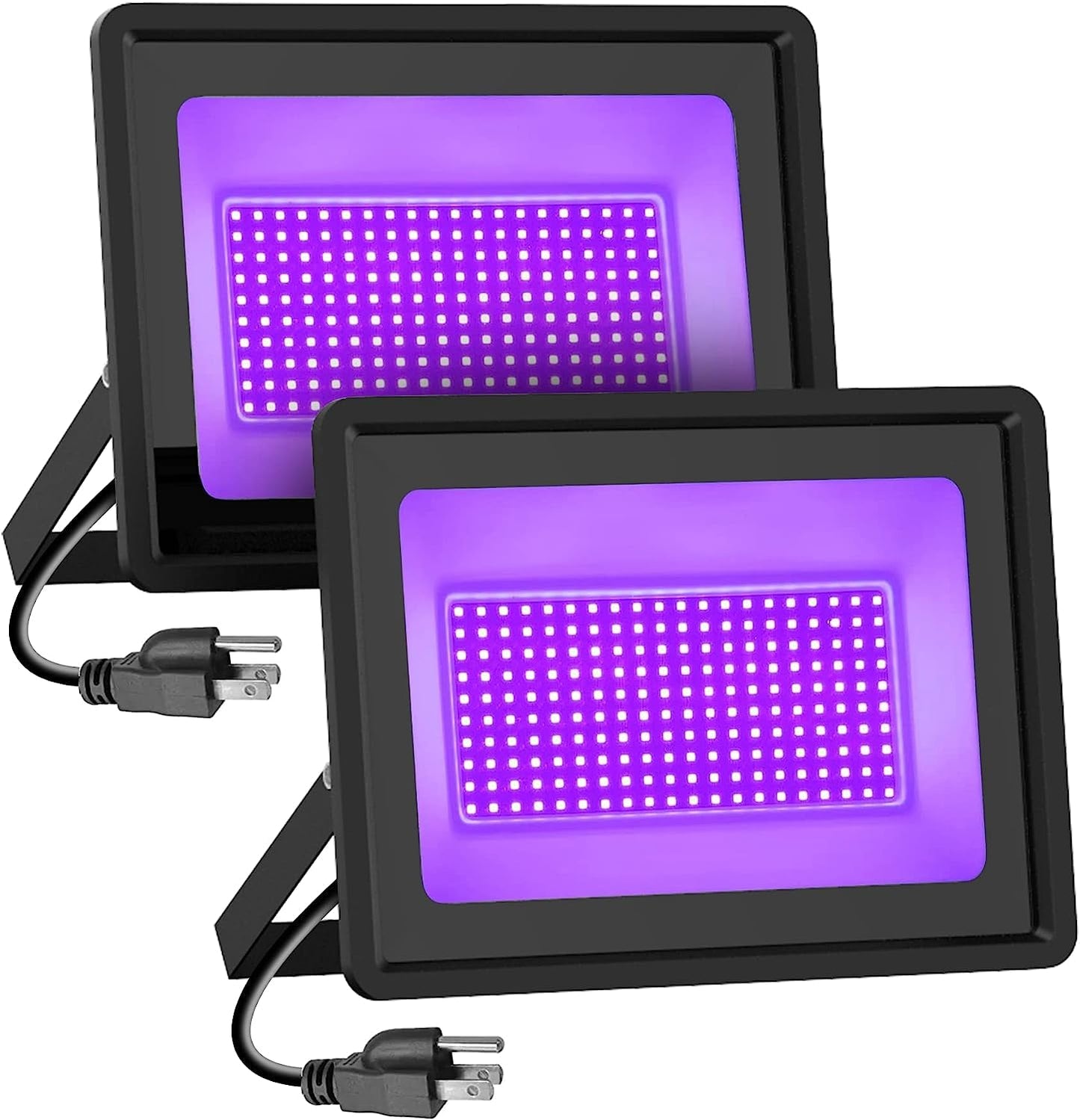 HWaySoul 2-Pack 300W LED Black Lights, Waterproof IP66 Floodlights for Parties, Halloween, Neon Glow, Body Paint & Fluorescent Posters