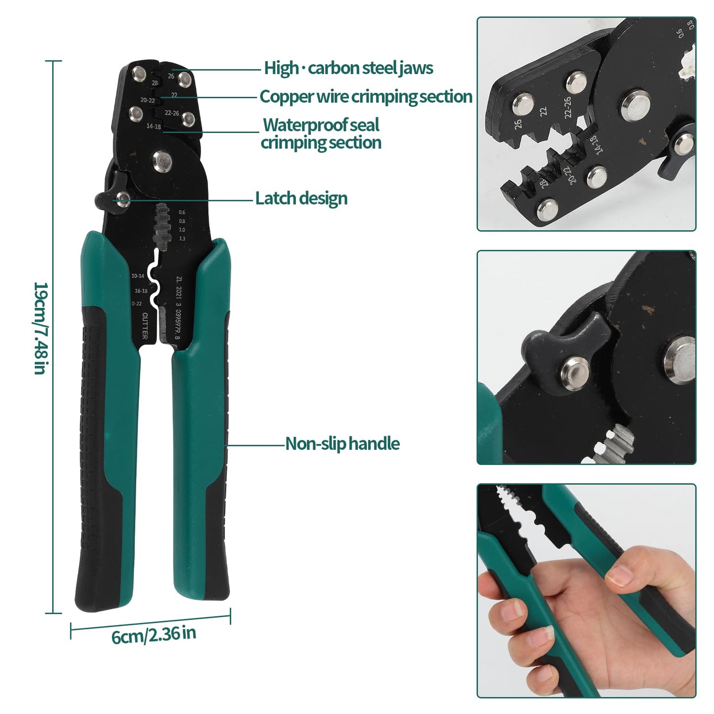 812-Pc Pin Connector Kit with Crimping Pliers, Non-Insulated Male & Female Terminals 1-3.5mm, Plug Removal for Car & Automotive Wiring