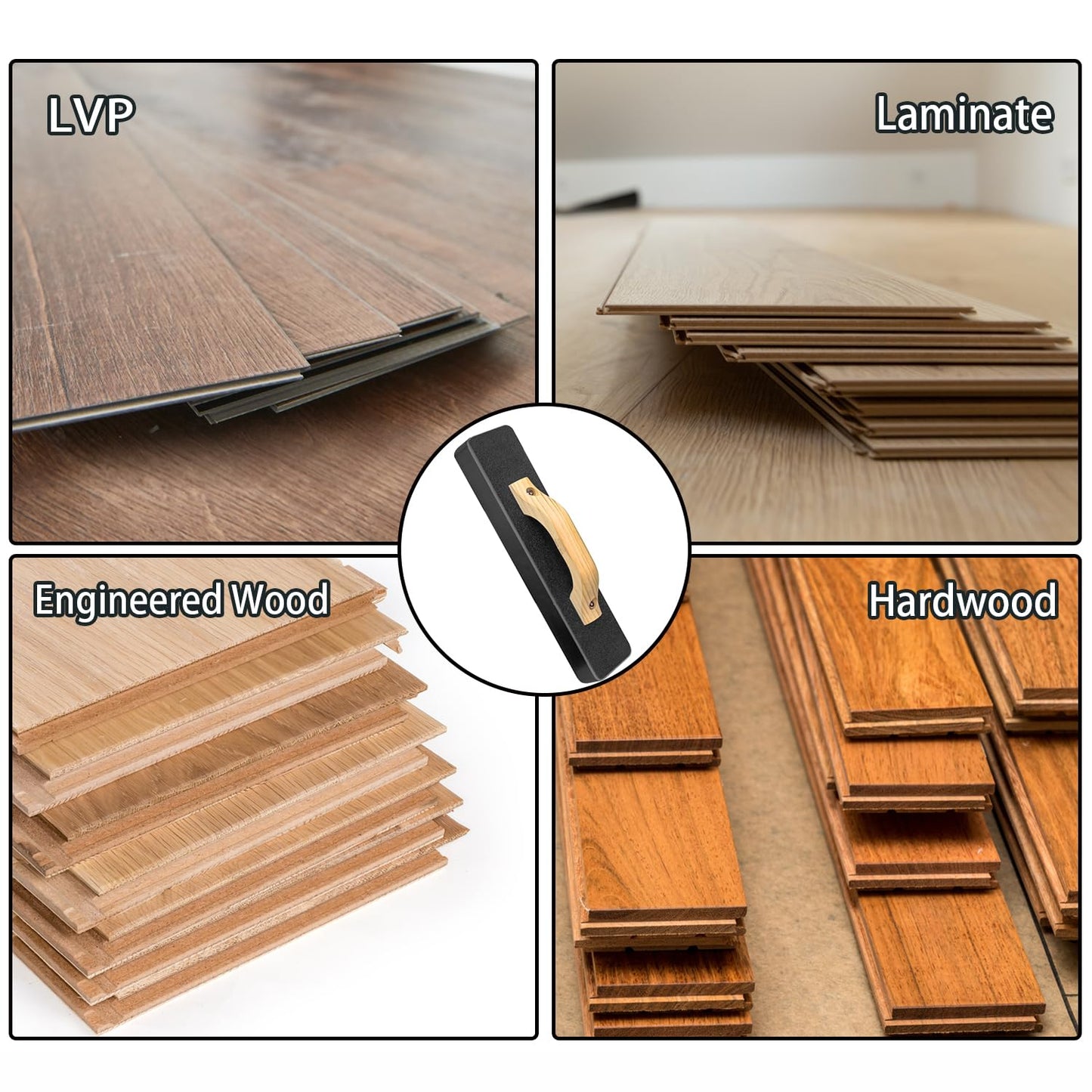 NAACOO Heavy Tapping Block for Flooring, 2.7lbs & 15.5" – Mallet-Free, Quick, Durable, Efficient & Safe Wood Floor Installation Tool