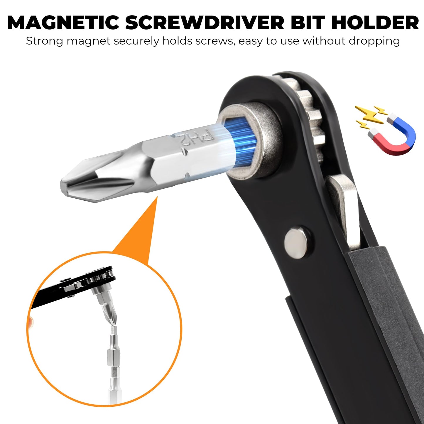 MULWARK 20pcs 1/4" Right Angle Screwdriver Set, 90° Offset Mini Screwdrivers for Tight Spaces, Electronics, Auto Repair & DIY