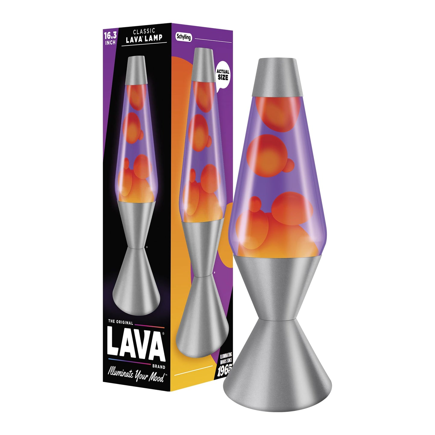 The Original Lava® Lamp 16.3" Large 52oz – Vivid Twilight Classic Liquid Motion Lamp with Orange Lava & Purple Liquid (Amazon Exclusive)
