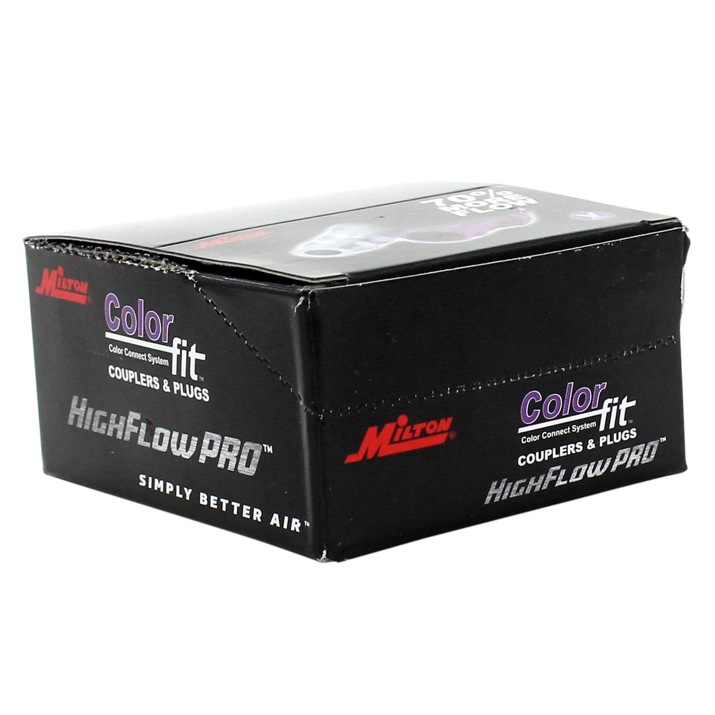 Milton 760VC-20 ColorFit HighFlowPRO Plugs, V-style Purple, 1/4" NPT Male, Box of 20