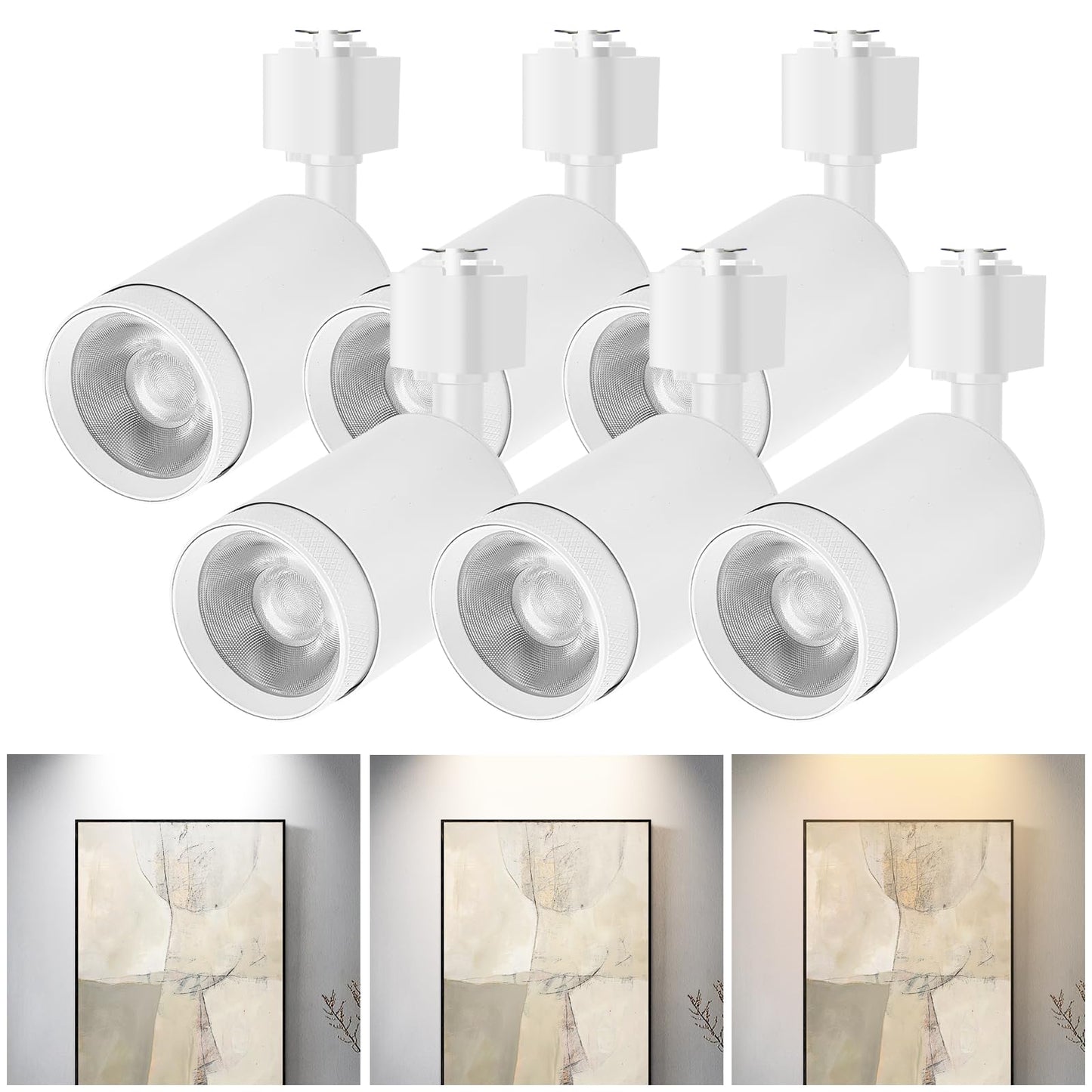 Be Studied 10W LED Track Lighting Heads – L-Type Adjustable Ceiling Spotlights 3000K/4000K/5700K CRI90+ 6-Pack White