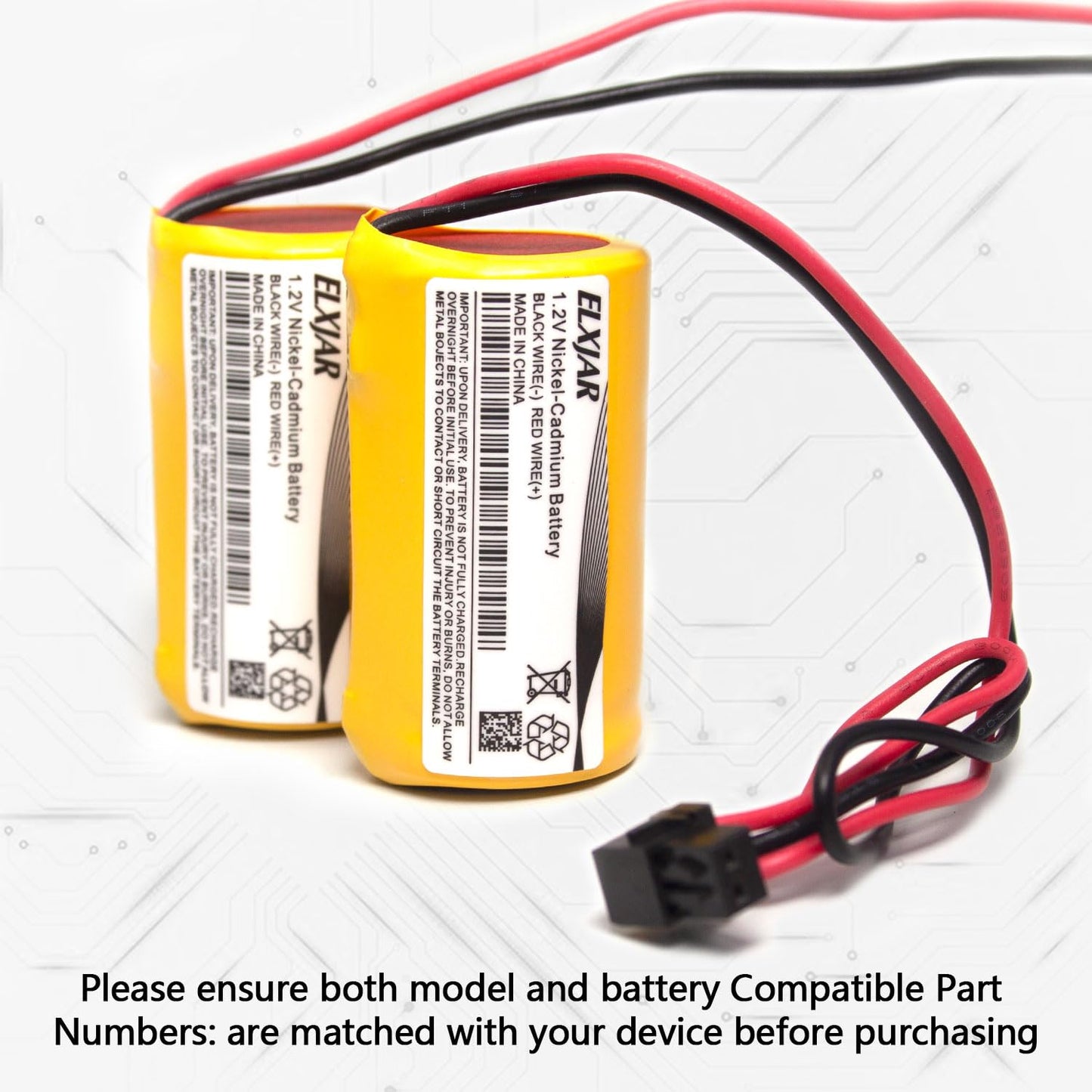 Coonyard (2-Pack) 1.2V 1200mAh Ni-CD Battery Pack Replacement for Lithonia ELB3500 Exit Sign Emergency Light