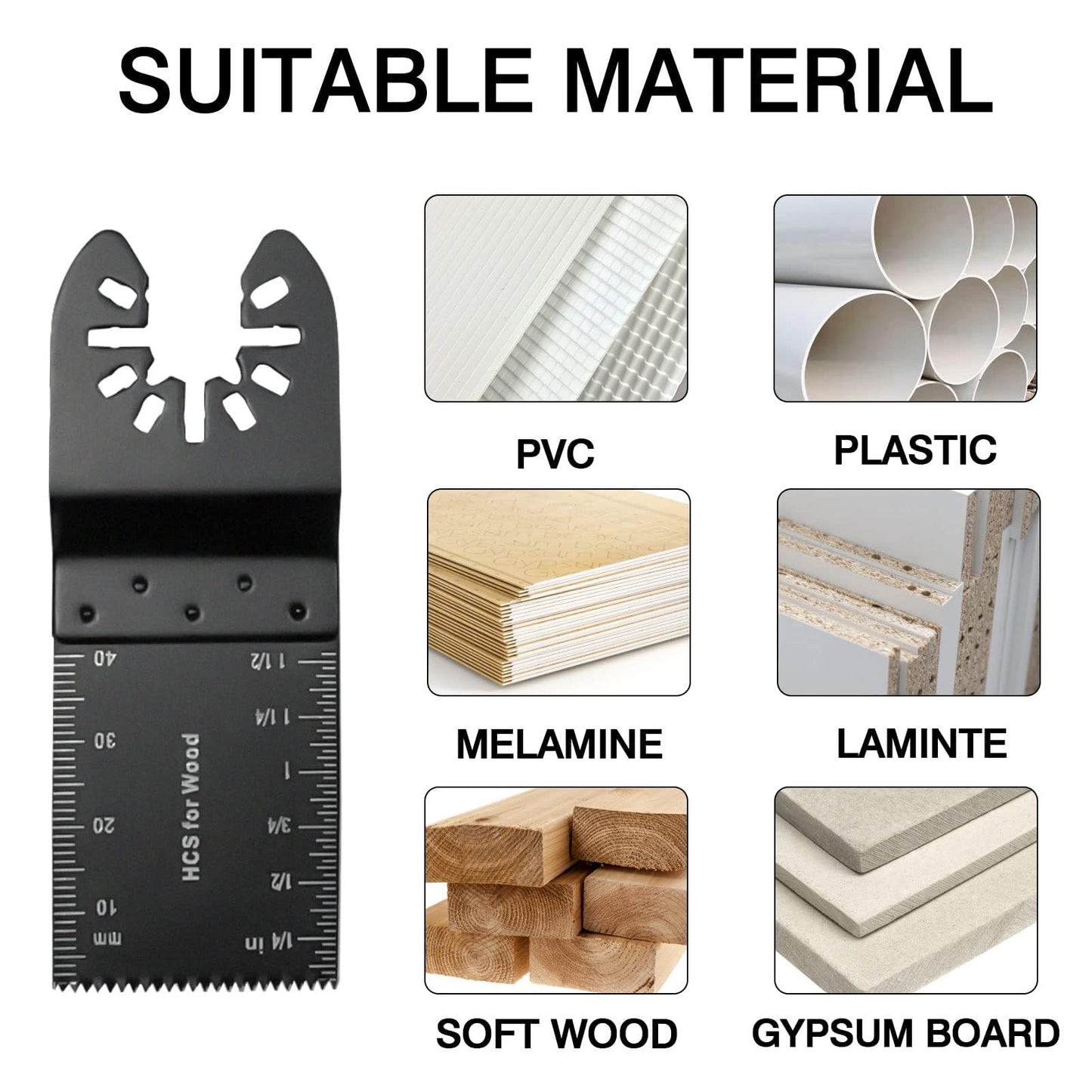 TrivdPro 100PCS Oscillating Tool Blades, Universal Multitool Saw Blades for Wood, Compatible with DeWalt, Milwaukee, Ryobi, Bosch, Rockwell